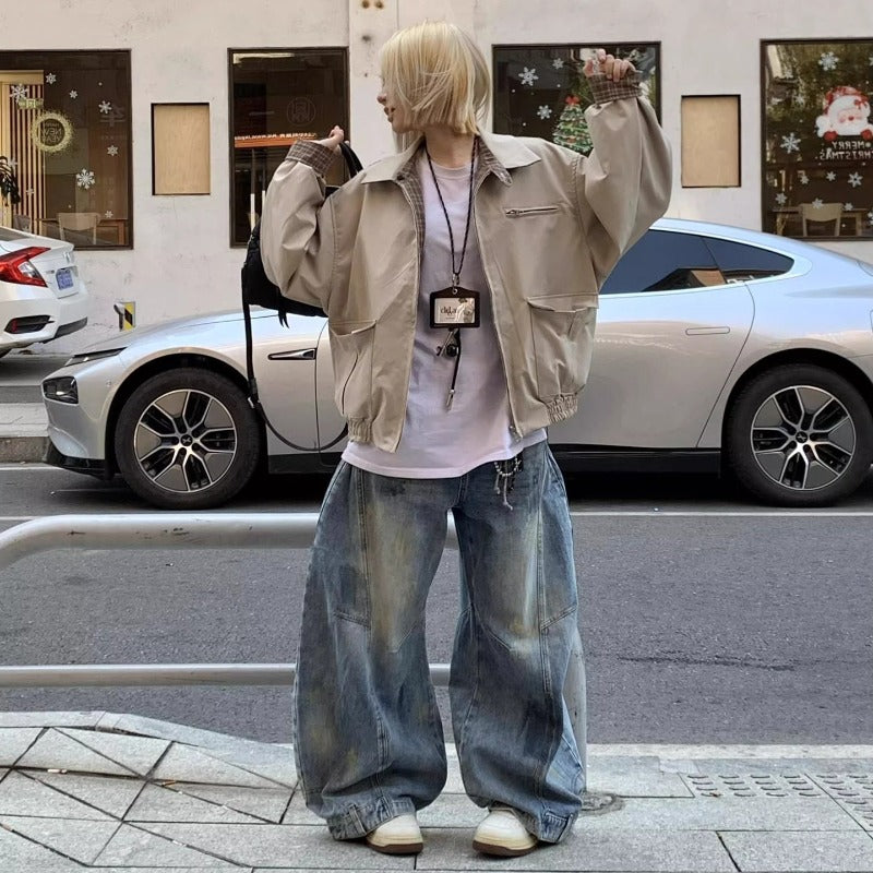 Women's Jeans Retro Women's High Waist Wide Leg Pants