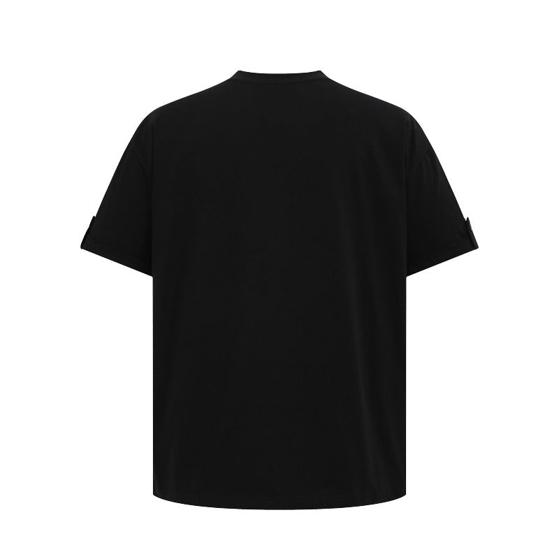 Men's t-shirt: american streetwear summer unisex premium embroidered logo design, relaxed fit short sleeve tee