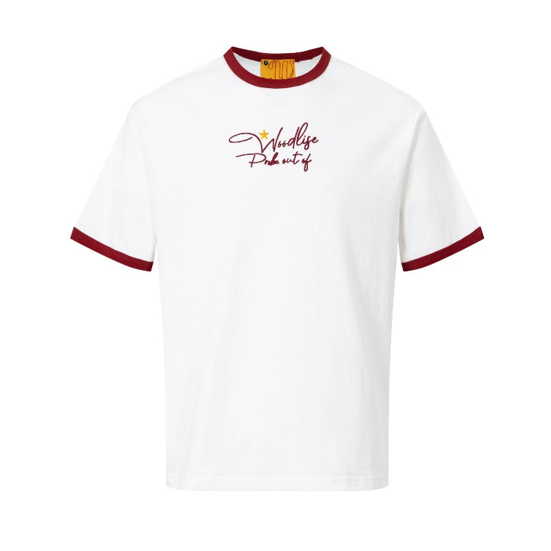 Men's t-shirt: wt american street style, unisex, premium summer letter embroidery design, slightly relaxed fit, short sleeve tee