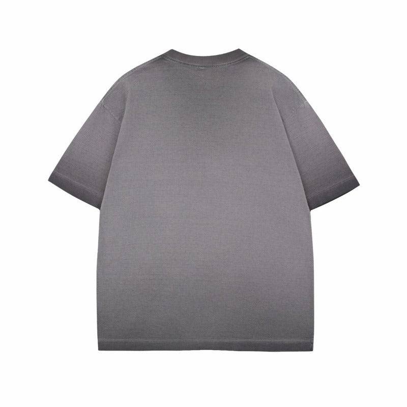 Men's t-shirt - american style, unisex, summer streetwear, washed & distressed, premium design, letter print, relaxed fit, crew neck, short sleeve