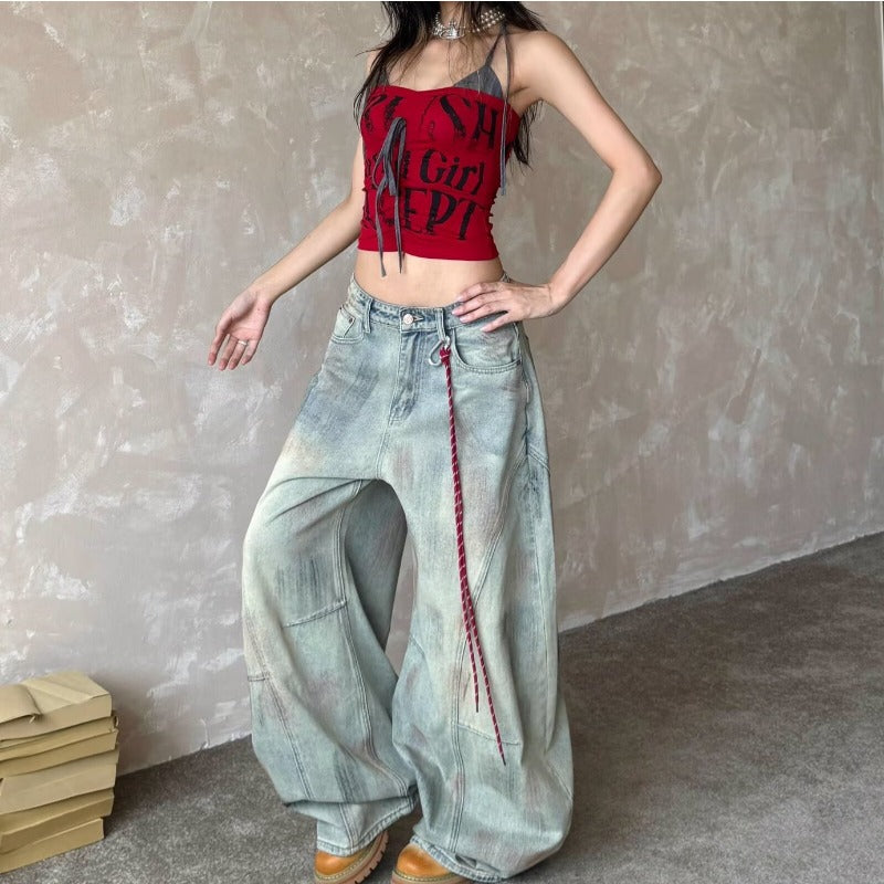 Women jeans come with pendants loose