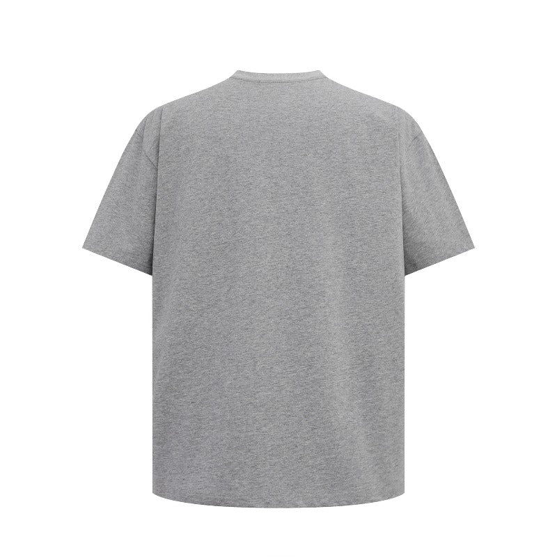 Men's t-shirt: american streetwear summer unisex premium minimalist beaded design loose fit short sleeve tee