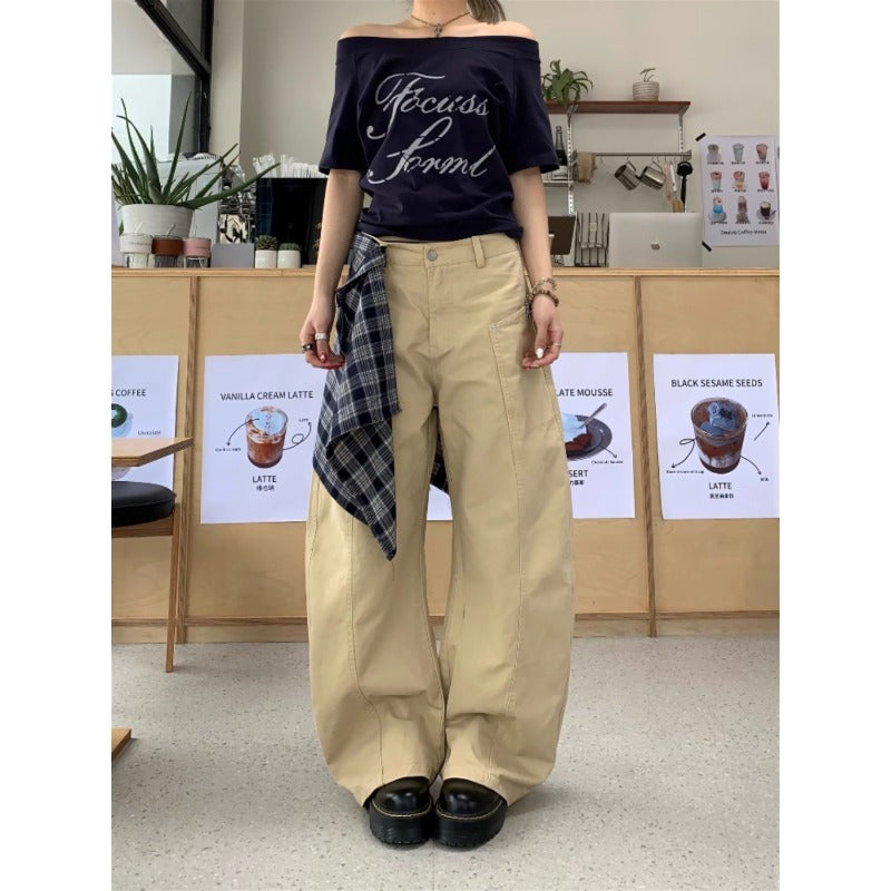 Women jeans retroloose comes with shirt fart curtain