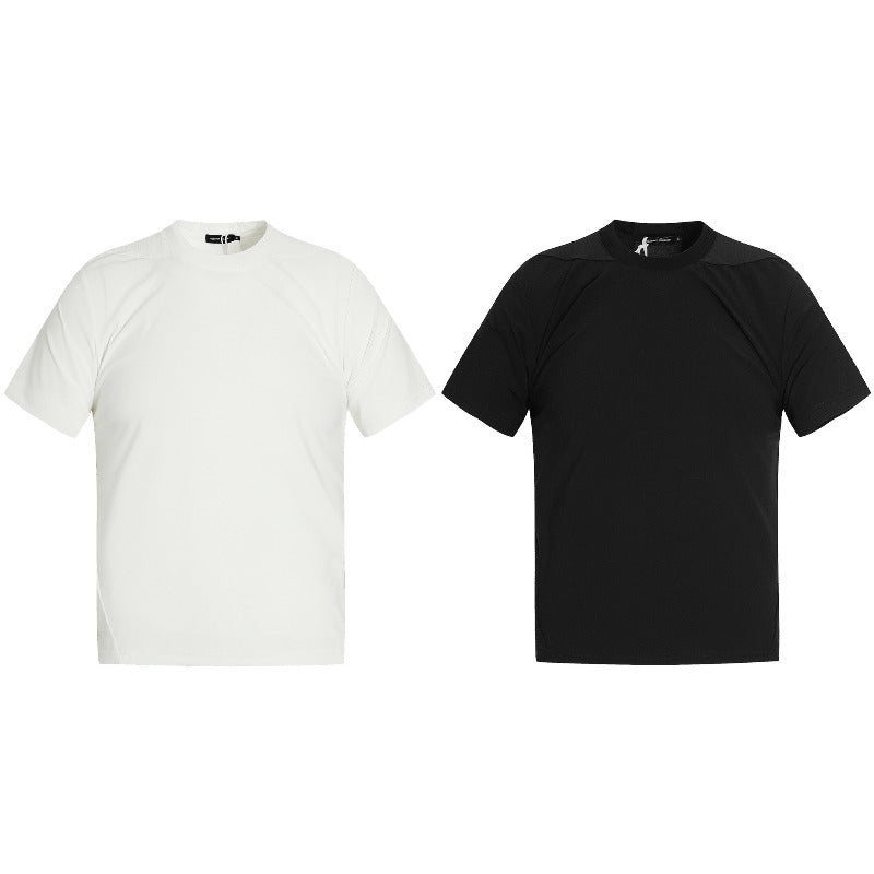 Men t shirt american street patchwork niche style deconstructed cool neutralclassysense design men's fitted short-sleeved t-shirt