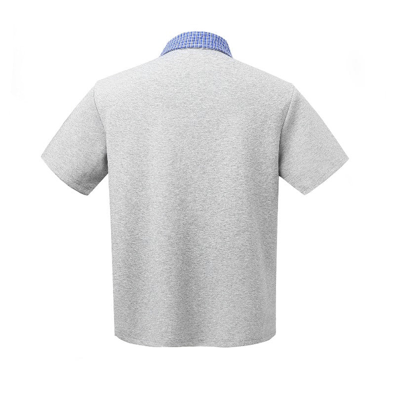 Men t shirt k american retro deconstructed classy street trend lapel design men's short wide cleanfit short sleeve t-shirt
