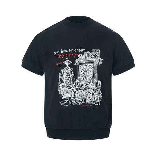 Men's t-shirt - american retro unisex style with snake bone print design, men's high street slim fit short sleeve tee
