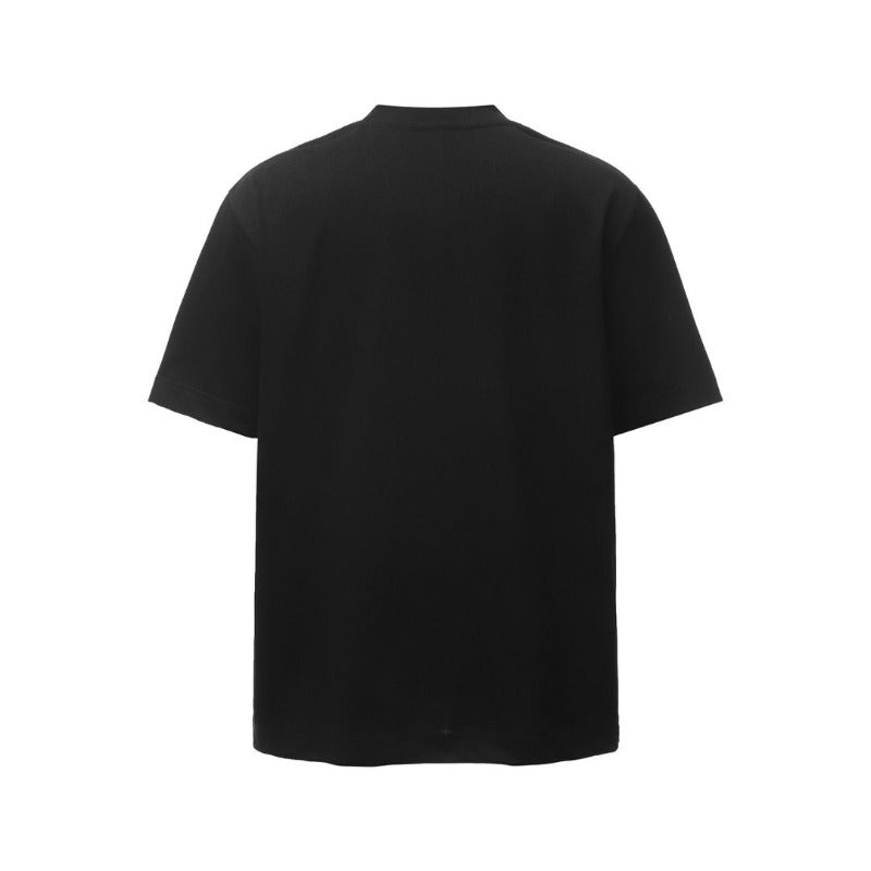 Men's t-shirt: american retro heavyweight double yarn letter hotfix round neck design, men's high street loose fit short sleeve tee