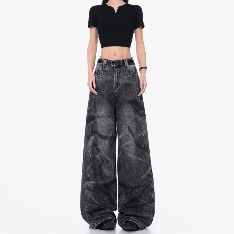 Women jeans loose wide leg women's retro