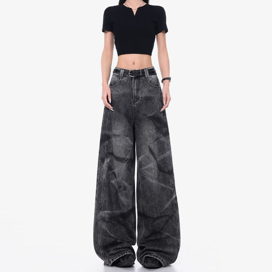 Women jeans loose wide leg women's retro