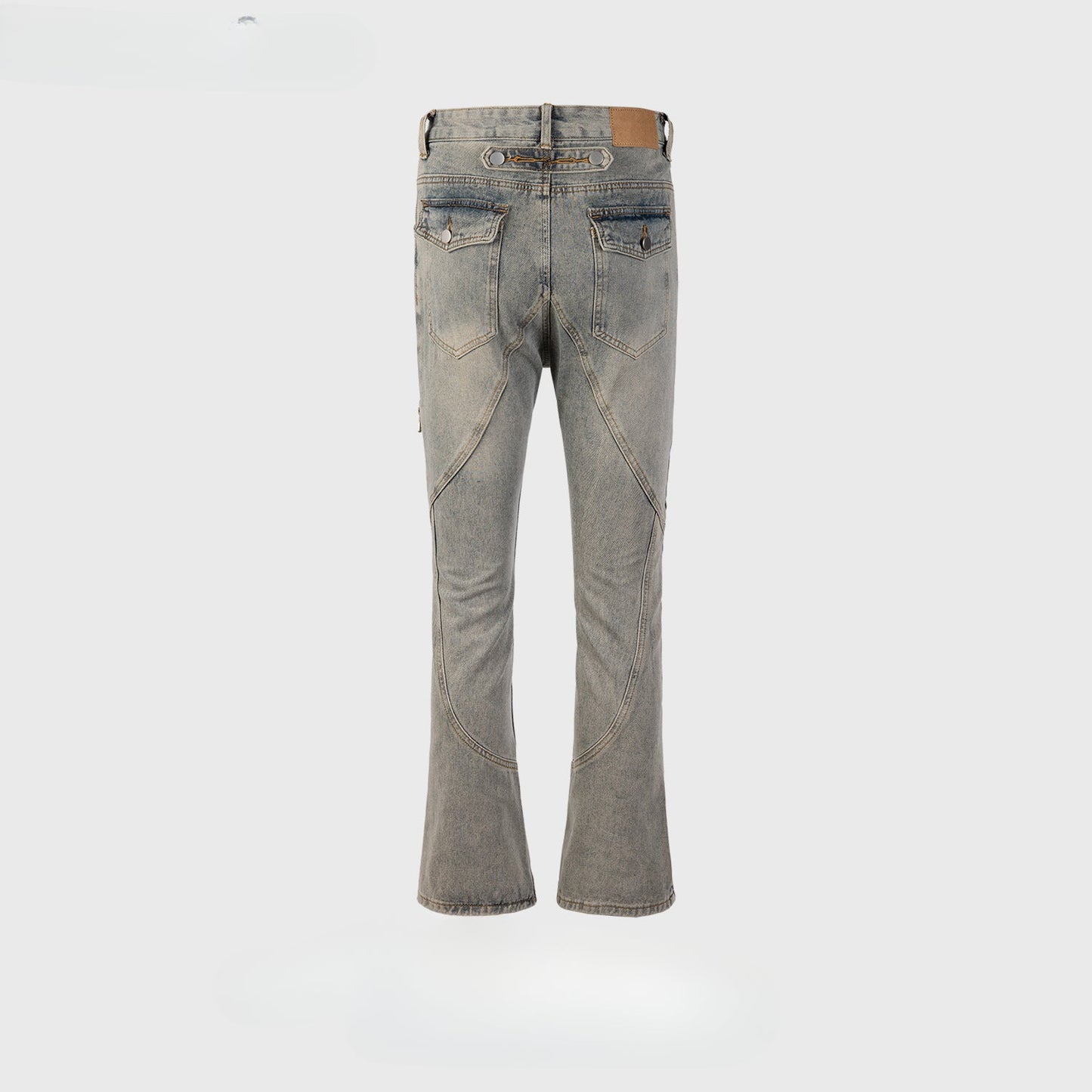 MIJKO Men Vintage Pants MIJKO trousers trendy men's and women's micro-pull jeans