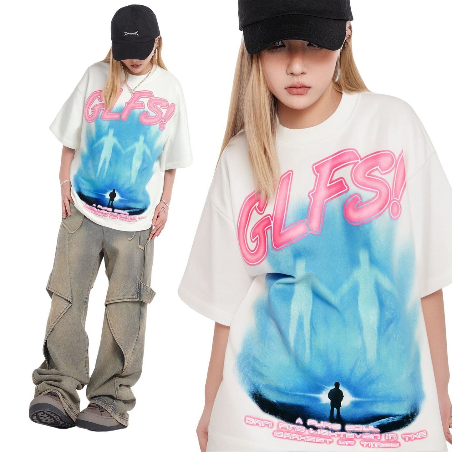 Unisex T-shirts Alien pattern high-end design loose T-shirt