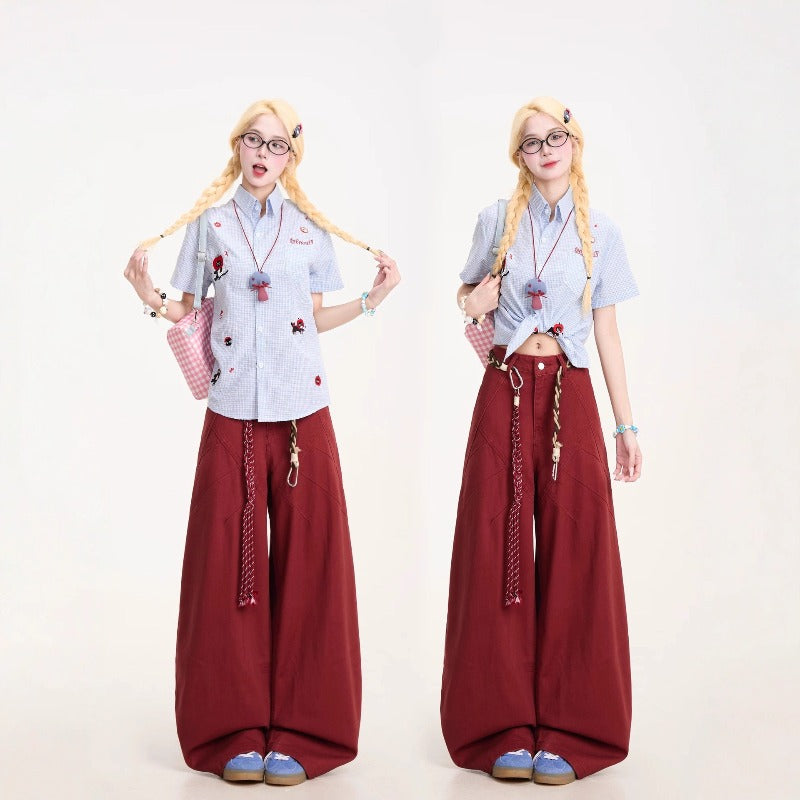 Women jeans with belt women retro
