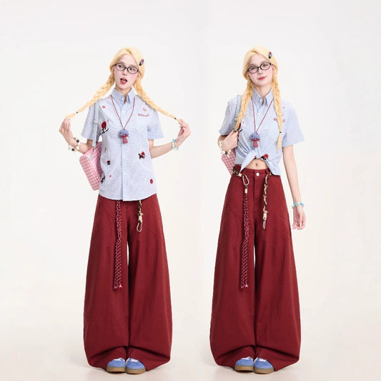 Women jeans with belt women retro