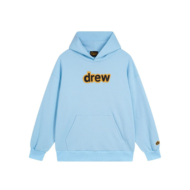 Drew house hoodie fall and winter d@ew classic tape letter terry pullover hooded sweatshirt