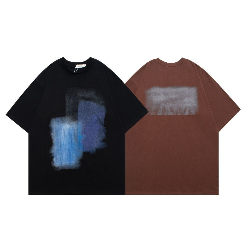 Men's t-shirt - american retro streetwear, unisex, creative print graphic, short sleeve design, men's high street loose fit short sleeve tee