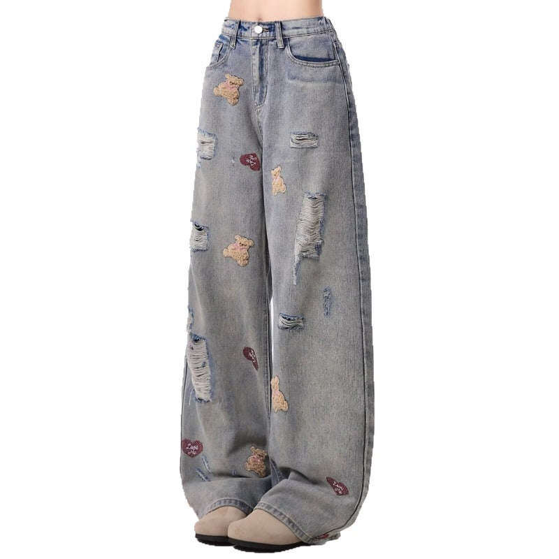 Women jeans ripped women summer