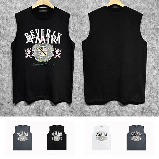 Amiri tank top lion medal printing