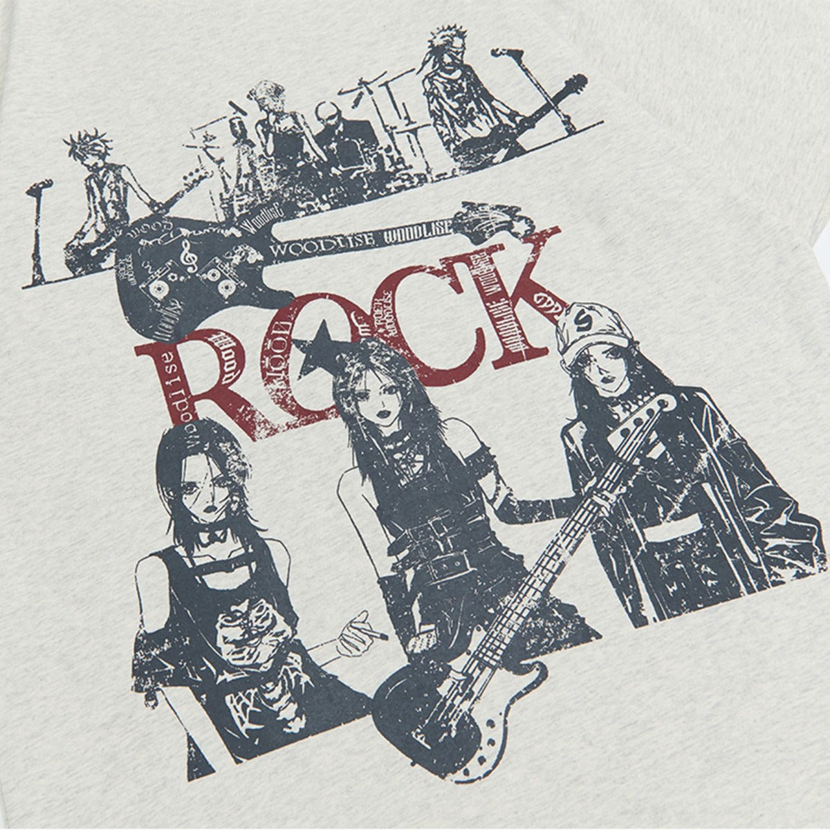 Unisex T-shirts Summer Painting Band Men's Loose Short Sleeve T-Shirt