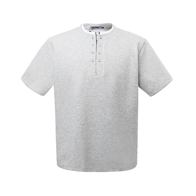 Men t shirt k american street neutral zipper deconstructed classy men's short wide space cotton design short-sleeved t-shirt