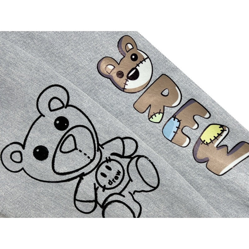 Drew house jacket - early autumn d@ew multi-element patchwork smiley face embroidered badge denim jacket