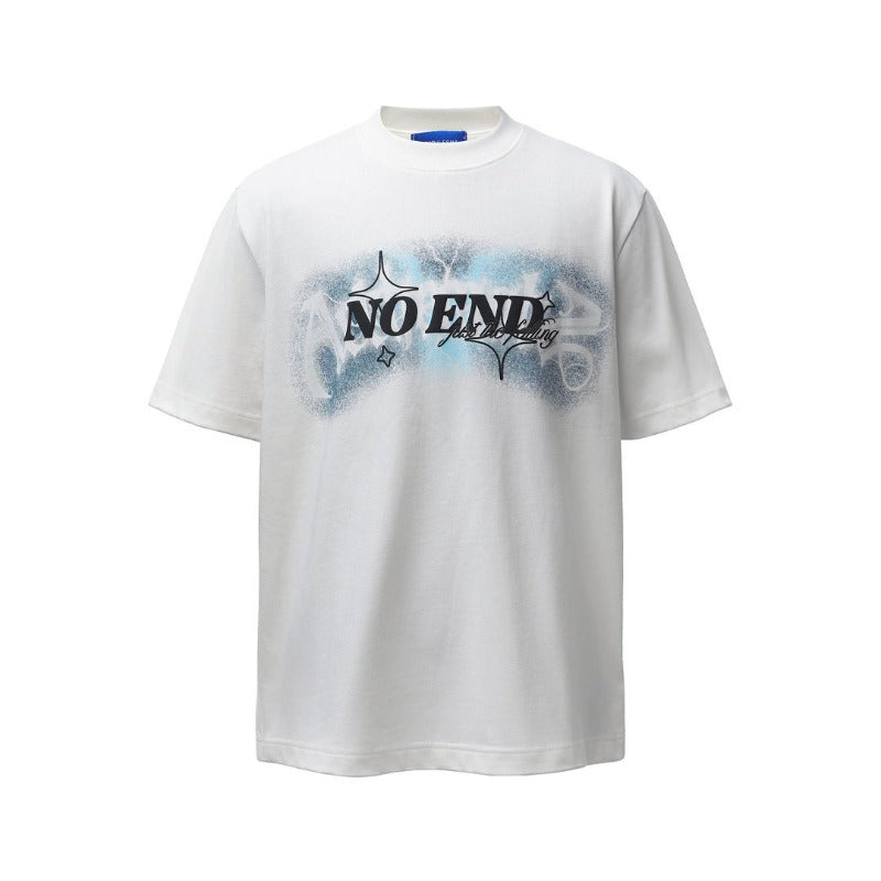 Men's t-shirt: american retro heavyweight double yarn high-quality streetwear letter print high street men's loose fit short sleeve tee