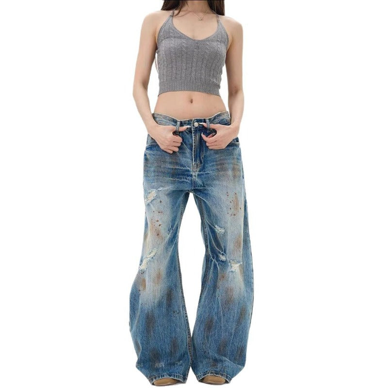 Women's Jeans Retro Straight Pants