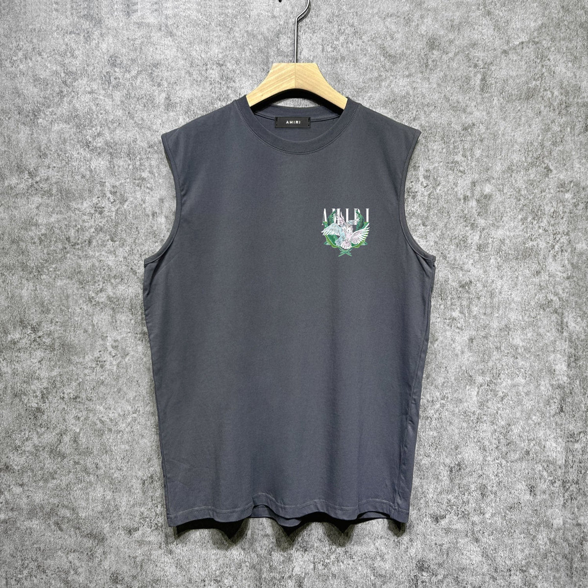 Amiri tank top pink parrot printing