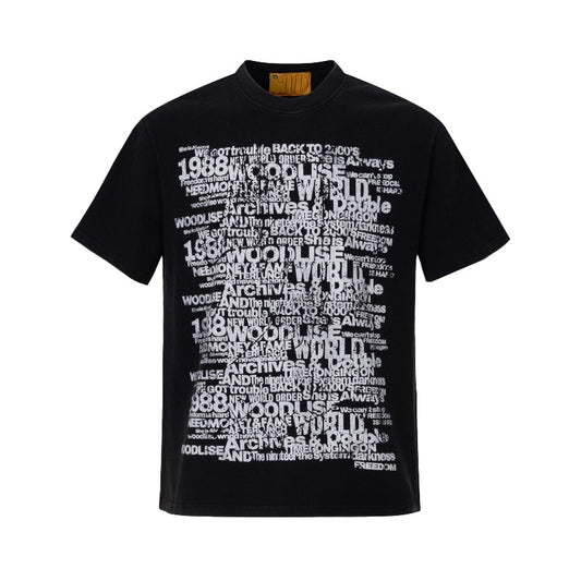Men's t-shirt: wt american street style, unisex, premium feel, summer washed vintage letter design, men's crew neck, relaxed fit, short sleeve tee