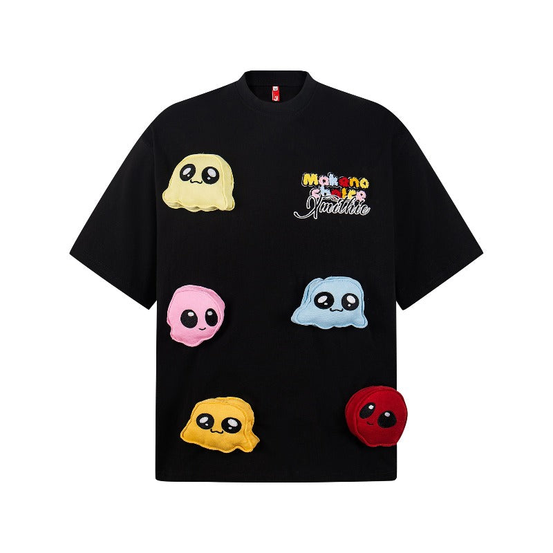 Men's t-shirt - american retro unisex cartoon character crew neck short sleeve design - men's high street loose fit t-shirt