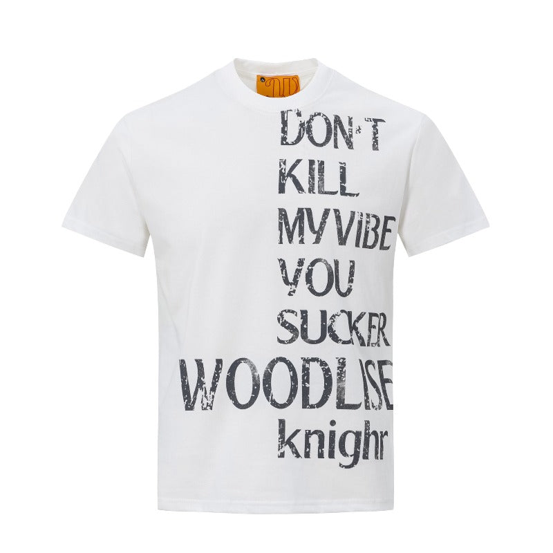 Men's t-shirt: wt american street style, unisex, premium summer letter print graphic design, slim fit short sleeve tee