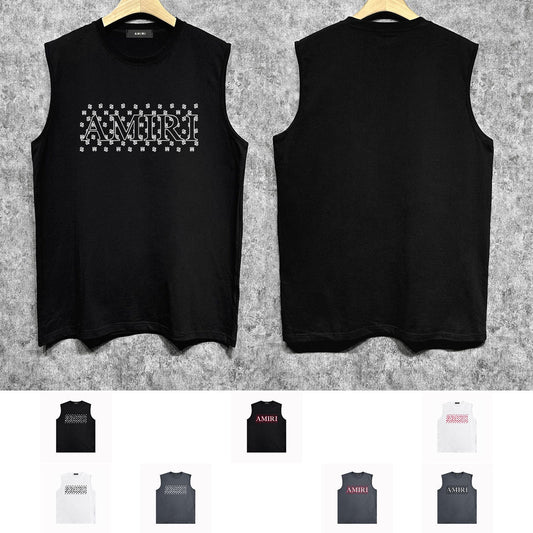 Amiri tank top cashew flower spider letterprinting