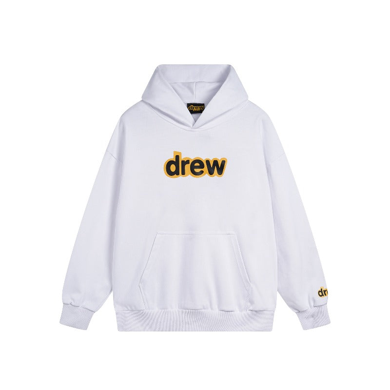 Drew house hoodie fall and winter d@ew classic tape letter terry pullover hooded sweatshirt