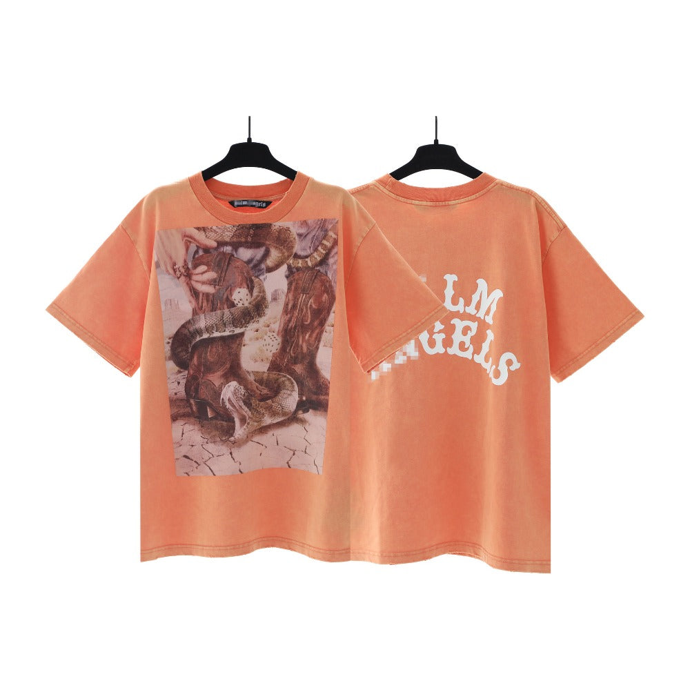Palm Angels T Shirts Dice and Snake Print Short Sleeve T-Shirt