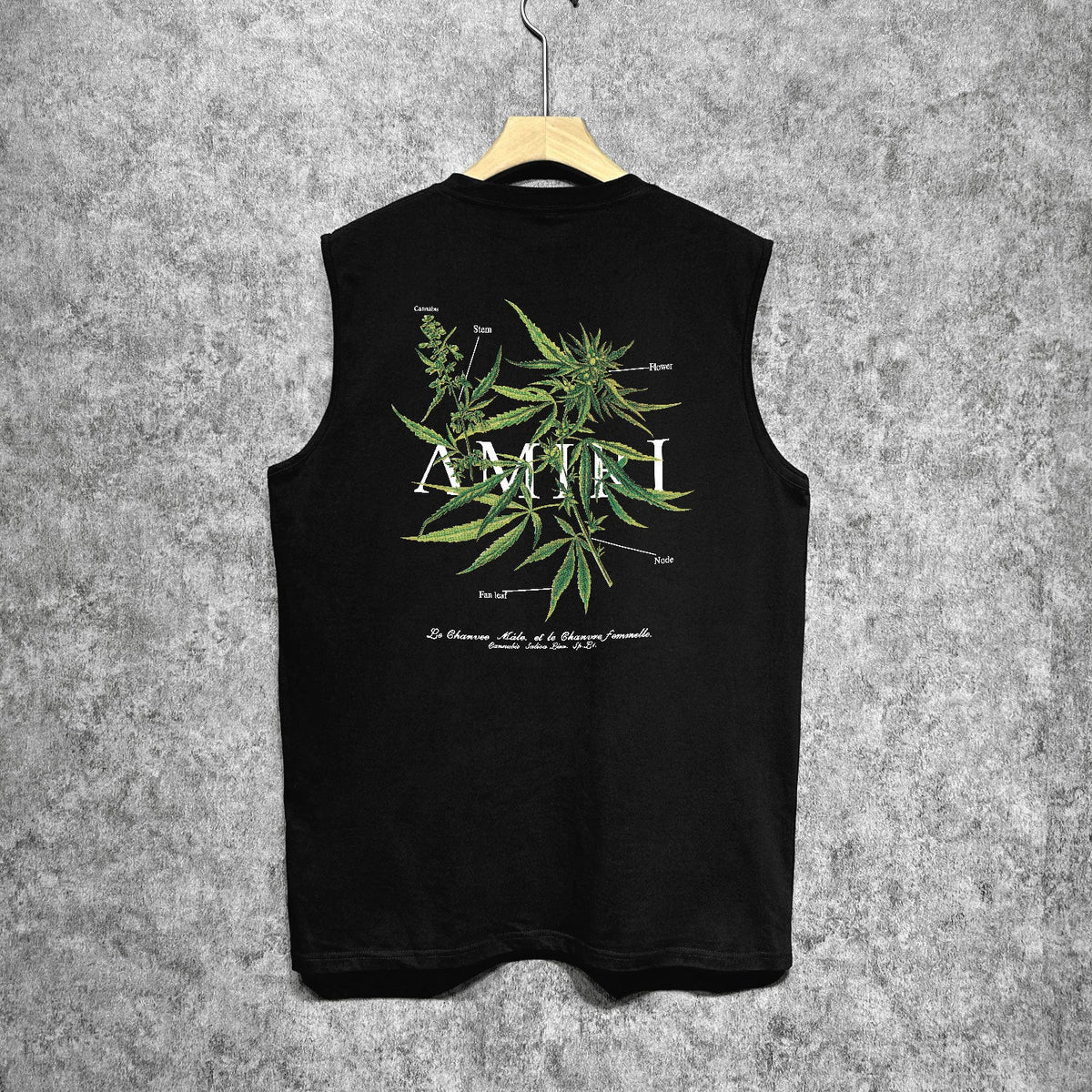 Amiri tank top leaf printing