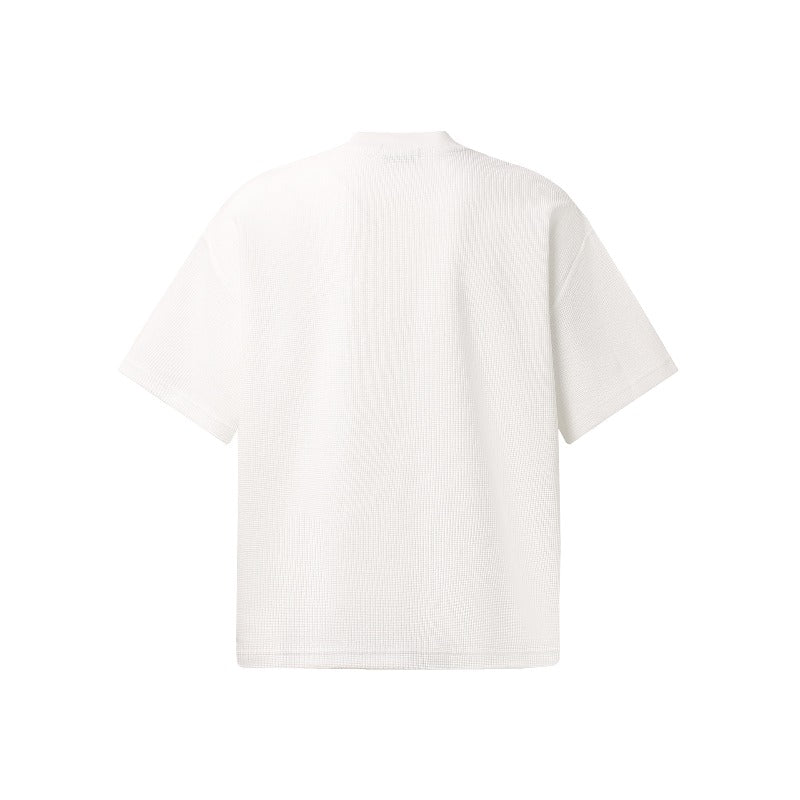 Men t shirt t american retrocouple street trendy waffle grids fabric jersey design high street men's loose round neck t-shirt