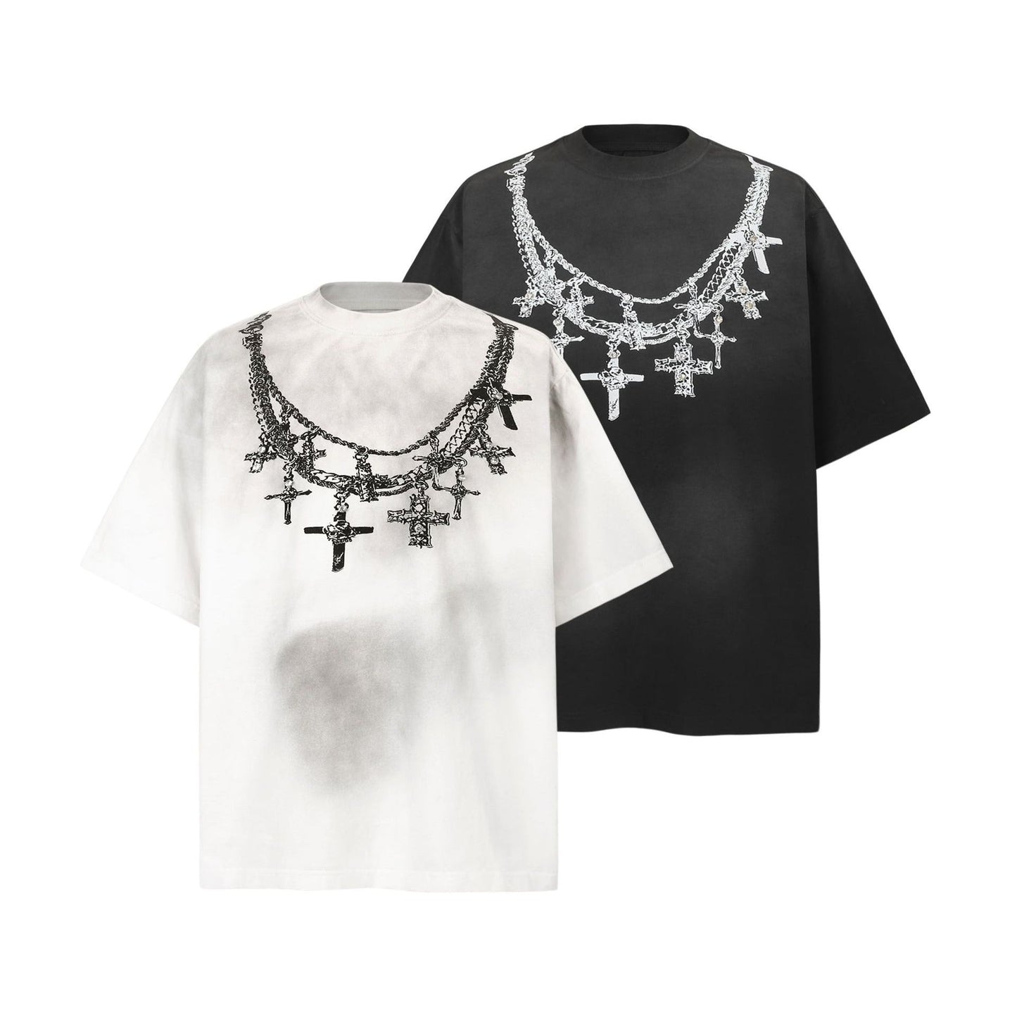 Unisex T-shirts Summer Necklace Print Men's Short Sleeve T-Shirt