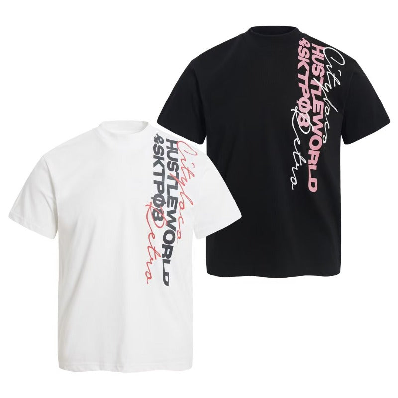 Men's t-shirt - american retro unisex solona cool-touch letter graphic design - men's high street slim fit short sleeve tee