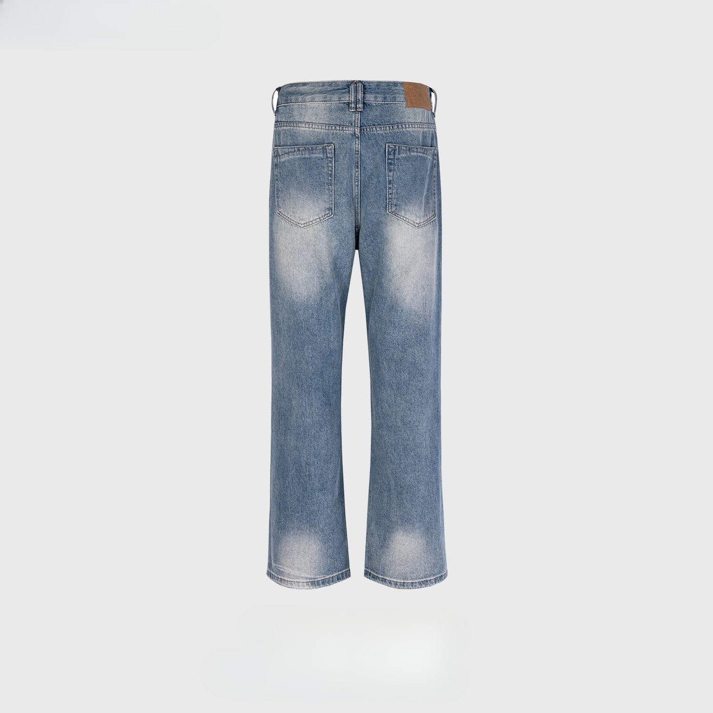 MIJKO Men Vintage Pants MIJKO Wash Old Slightly Stretched Ripped Jeans