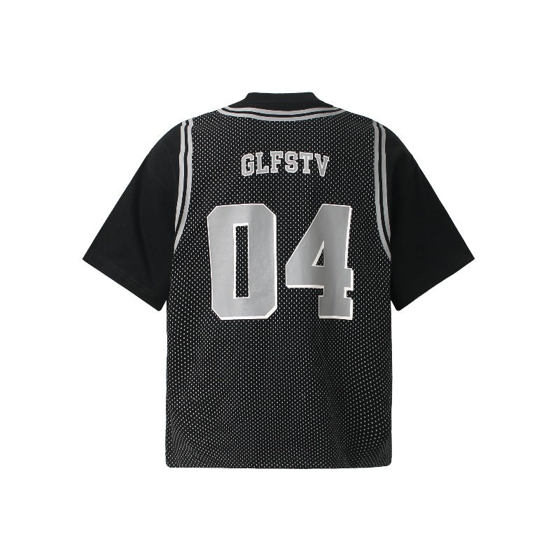 Men's t-shirt - american retro couple style, premium high street basketball jersey print design, men's loose fit crew neck short sleeve t-shirt