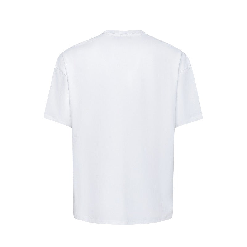 Men's t-shirt: american streetwear, summer retro, premium english design, small collar, relaxed fit, short sleeve tee