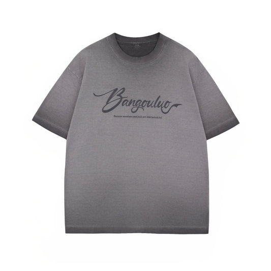 Men's t-shirt - american style, unisex, summer streetwear, washed & distressed, premium design, letter print, relaxed fit, crew neck, short sleeve