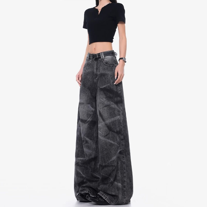 Women jeans loose wide leg women's retro