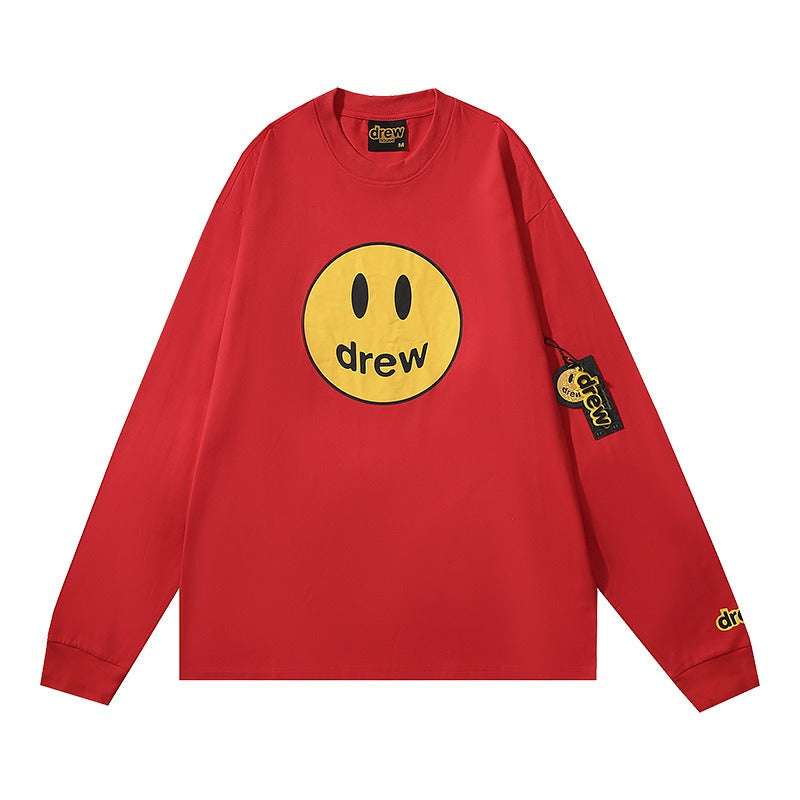 Drew house jacket - early autumn d@ew smiley face letter print crewneck pullover long sleeve top