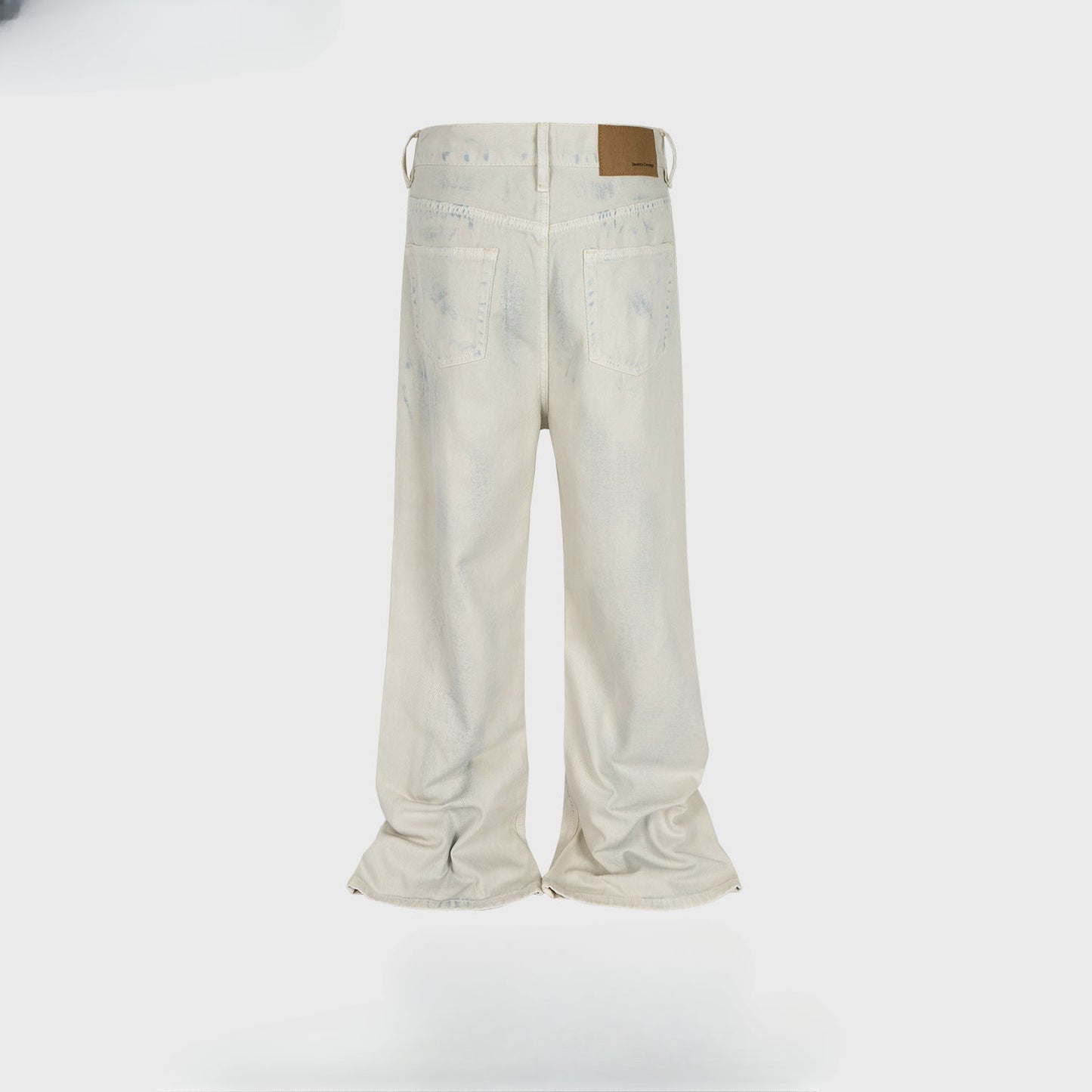 MIJKO Men's Vintage Pants MIJKO trousers men's and women's slightly wide-footed retro washed jeans