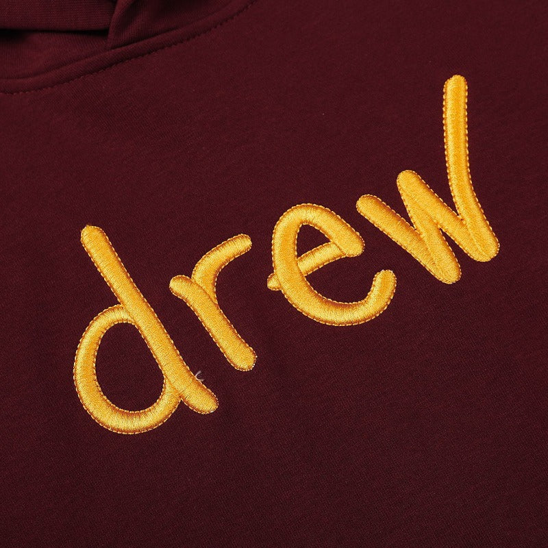 Drew house jacket early autumn d@ew yellow embroiderletter pullover hooded sweatshirt
