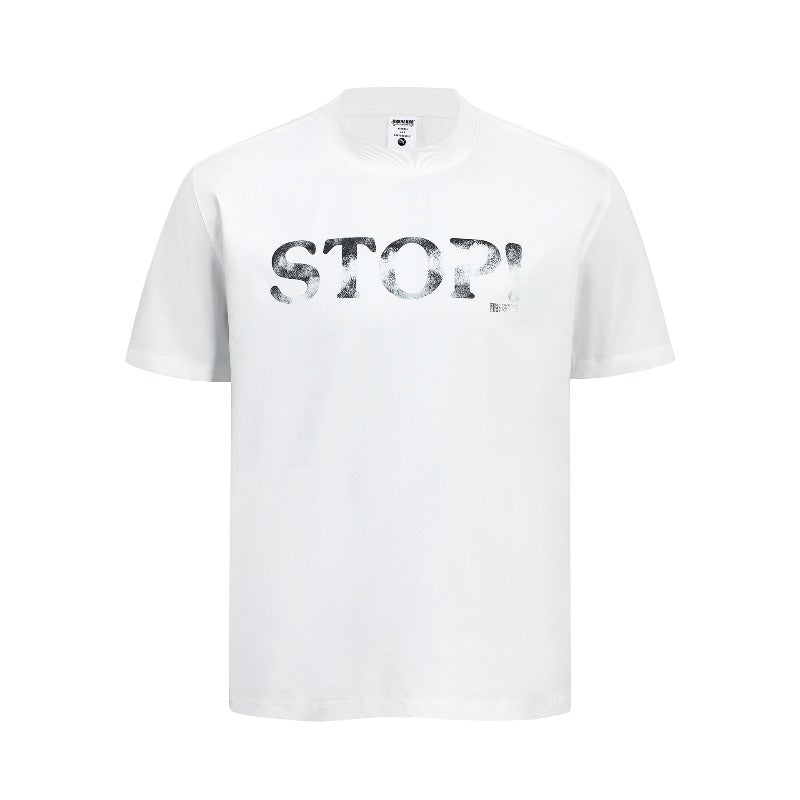 Men's t-shirt - american retro couple style streetwear deconstructed letter print design - men's crew neck slim fit short sleeve t-shirt
