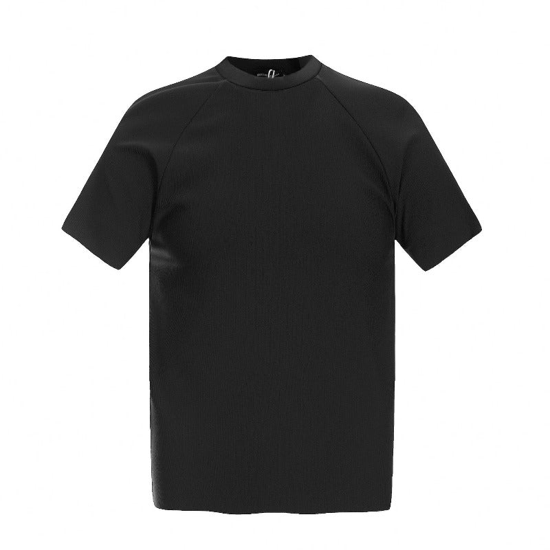 Men's t-shirt: american streetwear fit, solid color, deconstructed, unisex, high-end design, slim-fit short sleeve tee