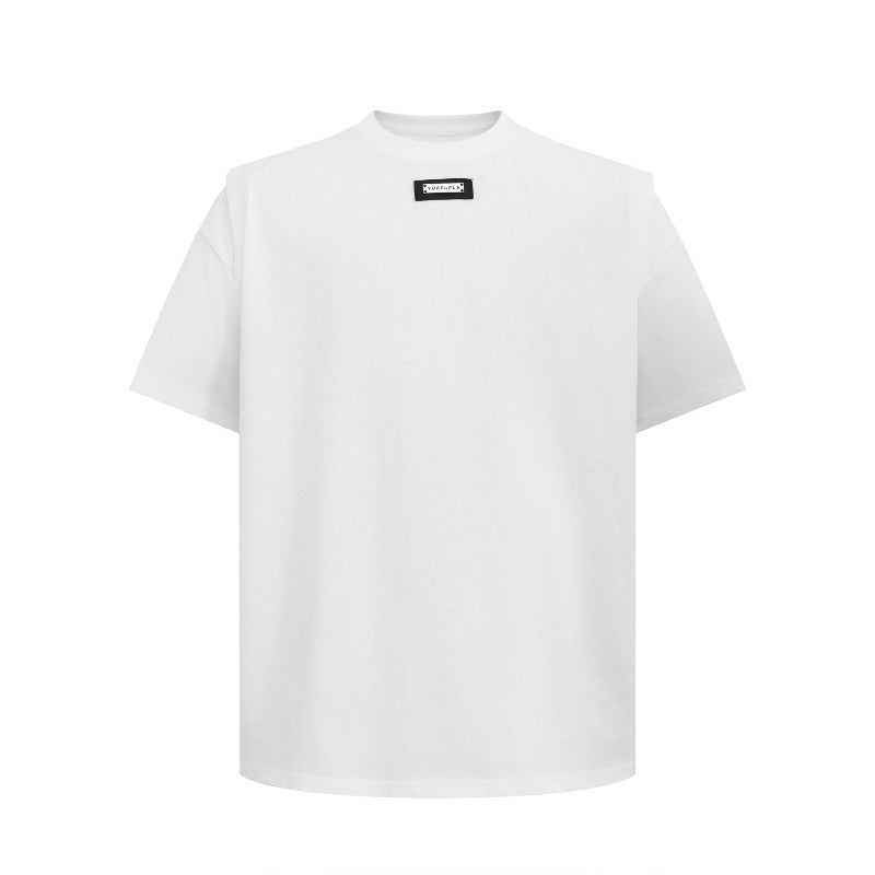 Men's t-shirt: american street style, summer minimalist, premium feel, metal buckle design, men's loose fit short sleeve tee