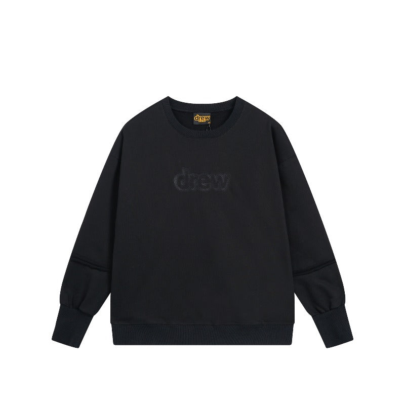 Drew house jacket - authentic european & american streetwear brand - autumn/winter collection - smiley face & letter embroidered crewneck pullover long sleeve