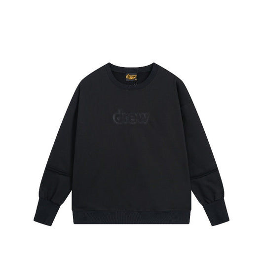 Drew house jacket - authentic european & american streetwear brand - autumn/winter collection - smiley face & letter embroidered crewneck pullover long sleeve